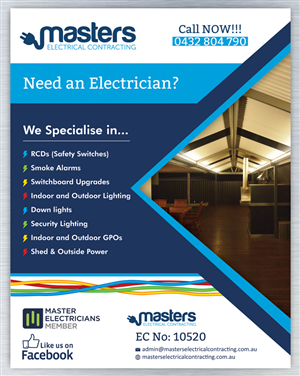 Flyer Design by Sbss for Masters Electrical Contracting | Design: #3497203