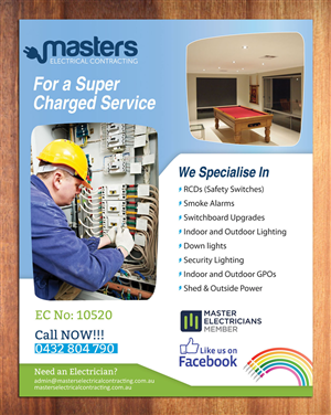 Flyer Design by Sbss for Masters Electrical Contracting | Design: #3497206