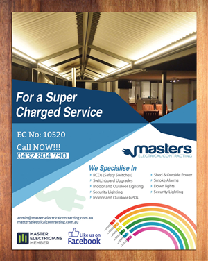 Flyer Design by Sbss for Masters Electrical Contracting | Design: #3497208