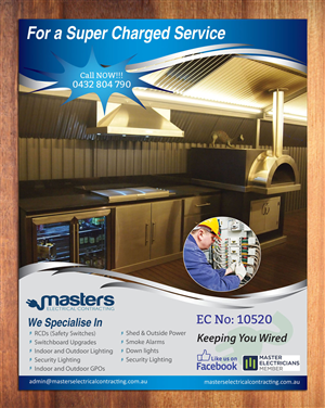 Flyer Design by Sbss for Masters Electrical Contracting | Design: #3497214