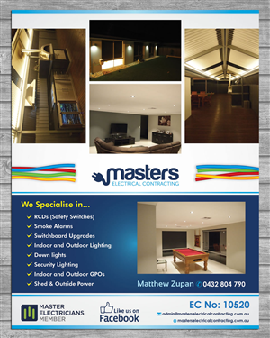 Flyer Design by Sbss for Masters Electrical Contracting | Design: #3511272