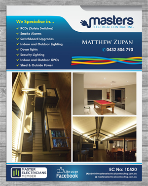 Flyer Design by Sbss for Masters Electrical Contracting | Design: #3511278