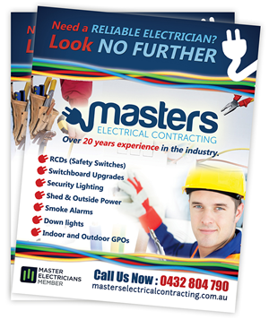 Flyer Design by creationz2011 for Masters Electrical Contracting | Design: #3517916