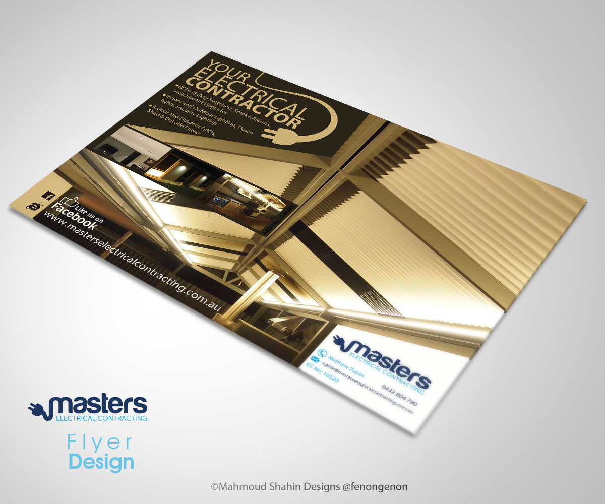 Flyer Design by Mahmoud Shahin for Masters Electrical Contracting | Design #3488649