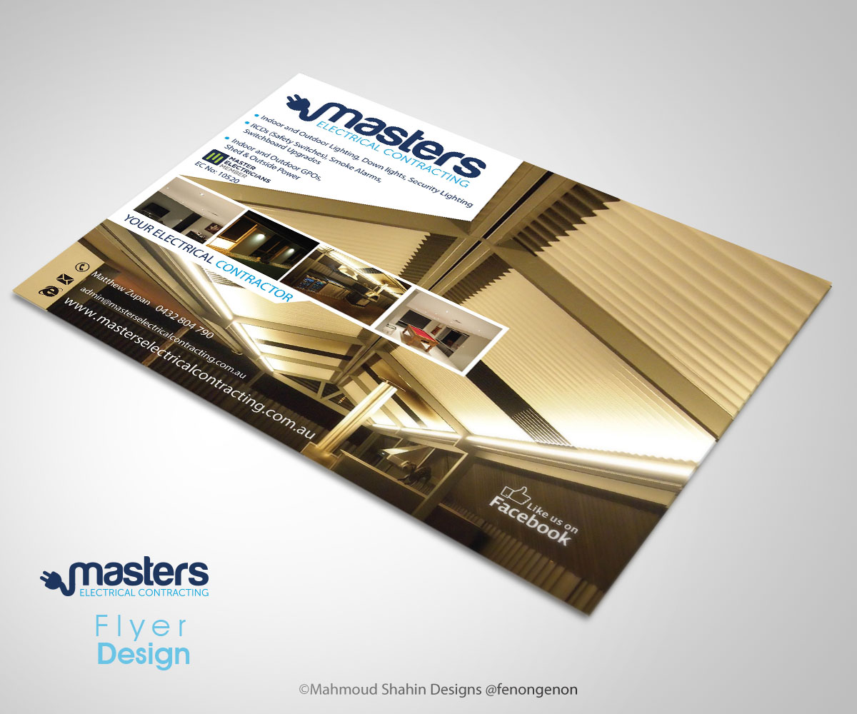 Flyer-Design von Mahmoud Shahin für Masters Electrical Contracting | Design #3502731