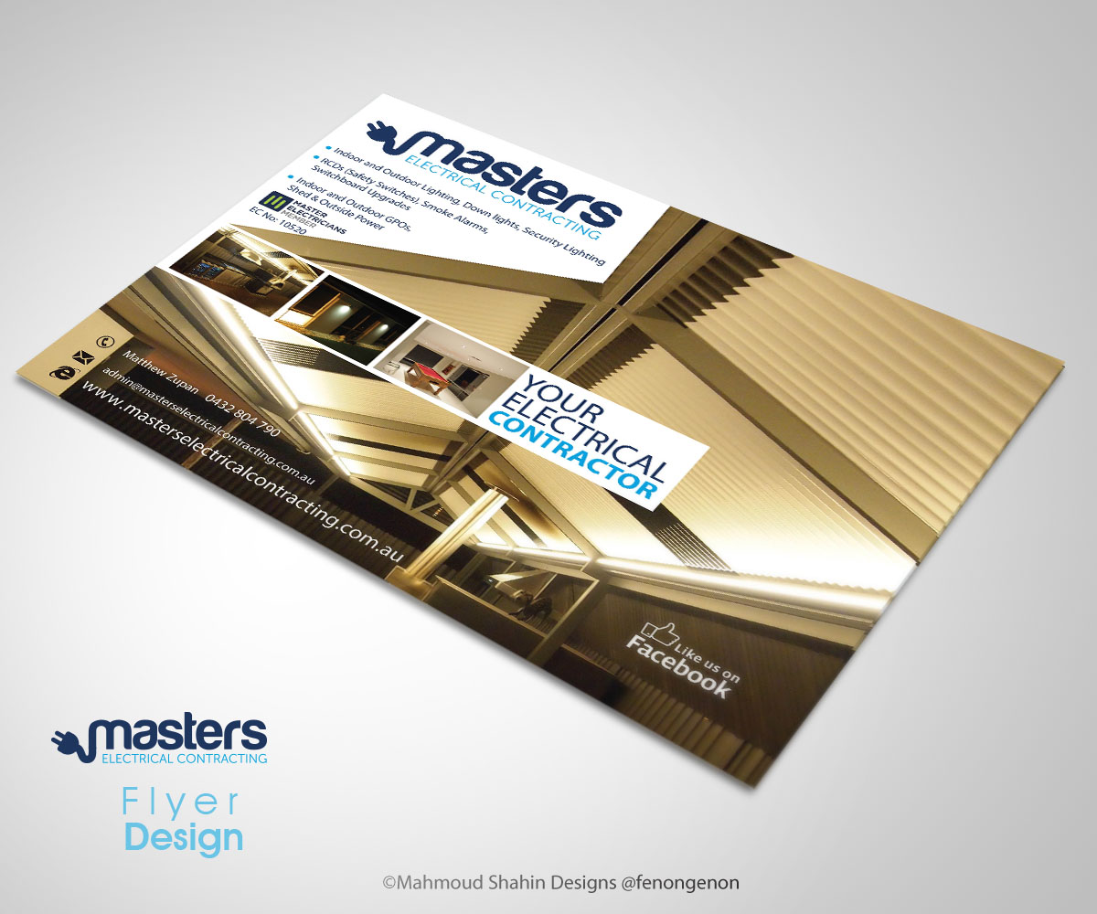 Flyer-Design von Mahmoud Shahin für Masters Electrical Contracting | Design #3502746