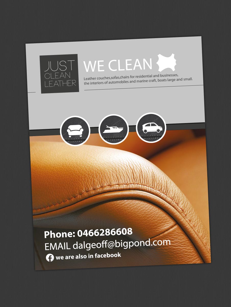 Flyer Design by Svetlin Angelov for JUST CLEAN LEATHER | Design #3518970
