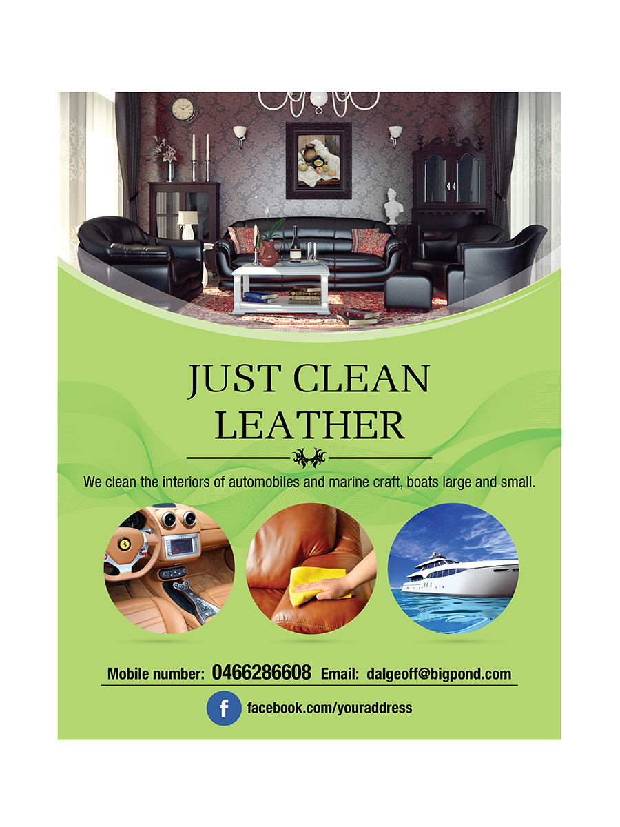 Flyer Design by mrlee.dz90 for JUST CLEAN LEATHER | Design #3508870