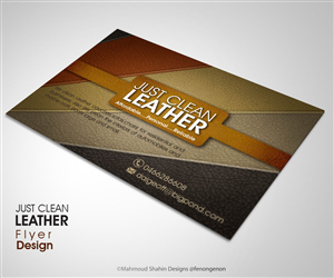 Flyer Design by Mahmoud Shahin for JUST CLEAN LEATHER | Design: #3504144