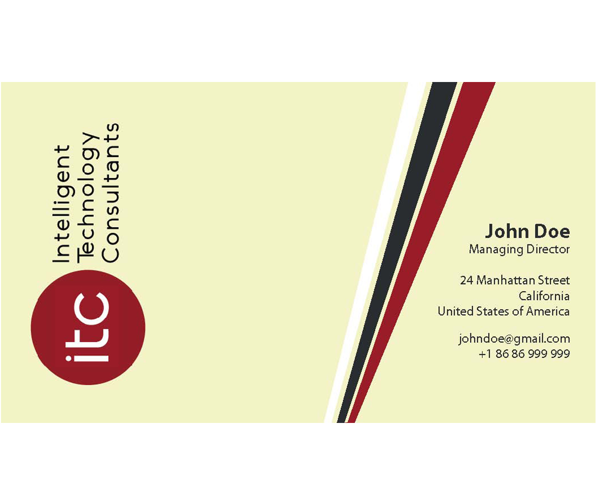 Design de Carte de Visite par Haryono Cokro pour ITC-Intelligent Technology Consultants | Design #3544410