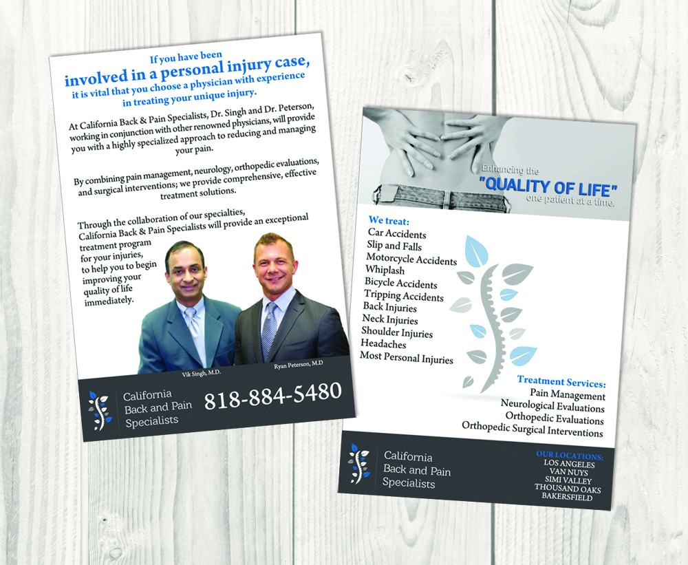 modern elegant medical flyer design for a company by sam design personal injury in california flyers