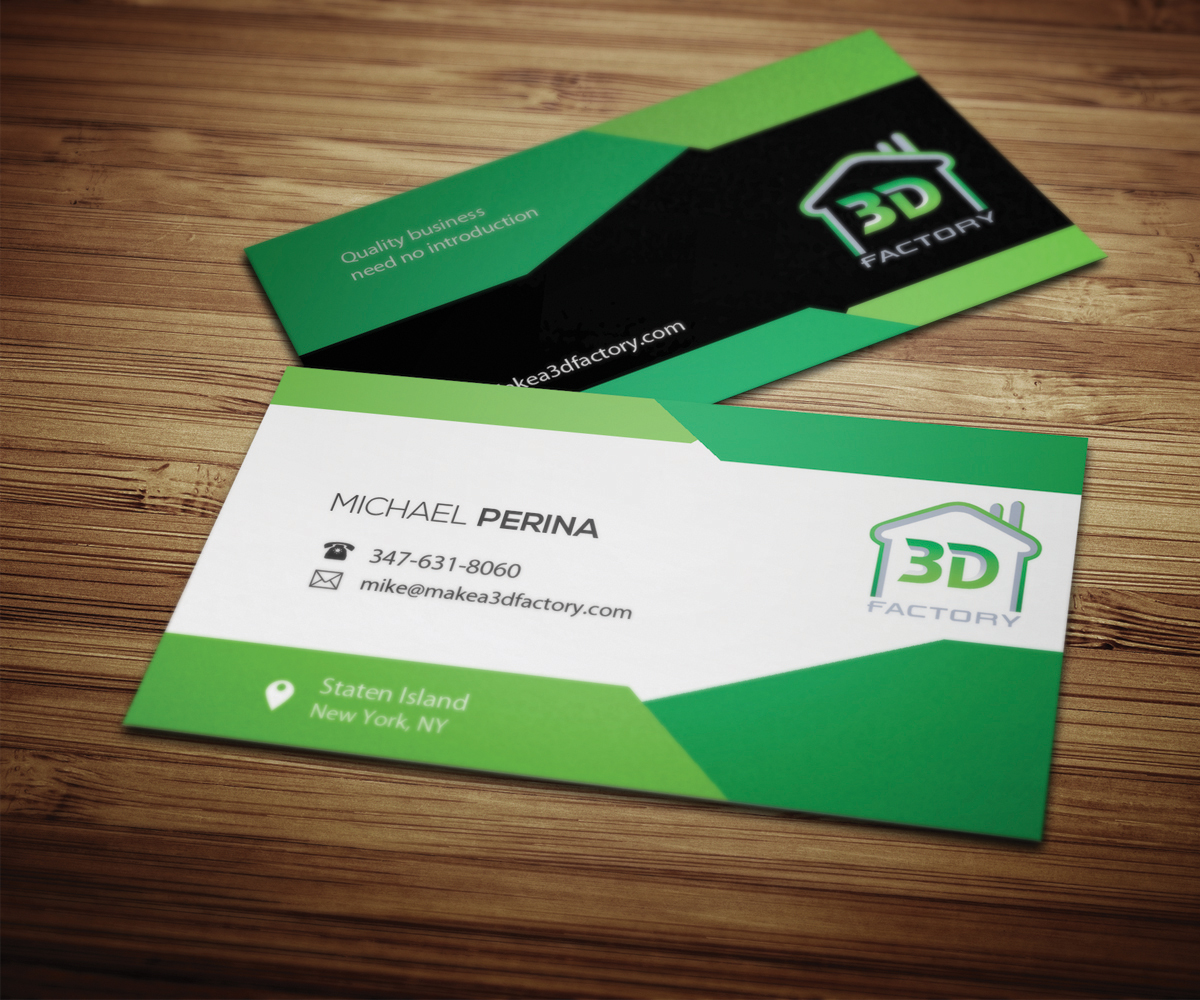Business Card Design by DLab™ for 3dfactory LLC | Design #3493624
