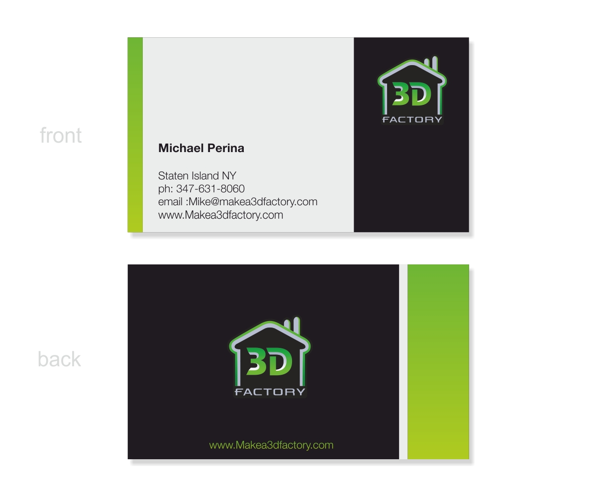 Business Card Design by DesignLipiStudio for 3dfactory LLC | Design #3495198