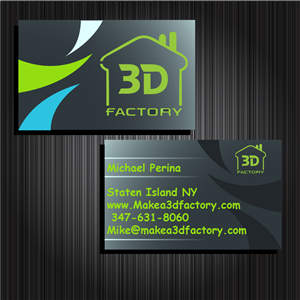 Business Card Design by ammar_rehman for 3dfactory LLC | Design #3497380
