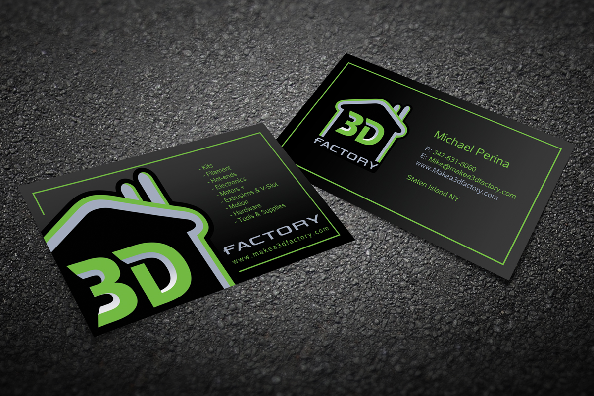 Business Card Design by diRtY.EMM for 3dfactory LLC | Design #3507021
