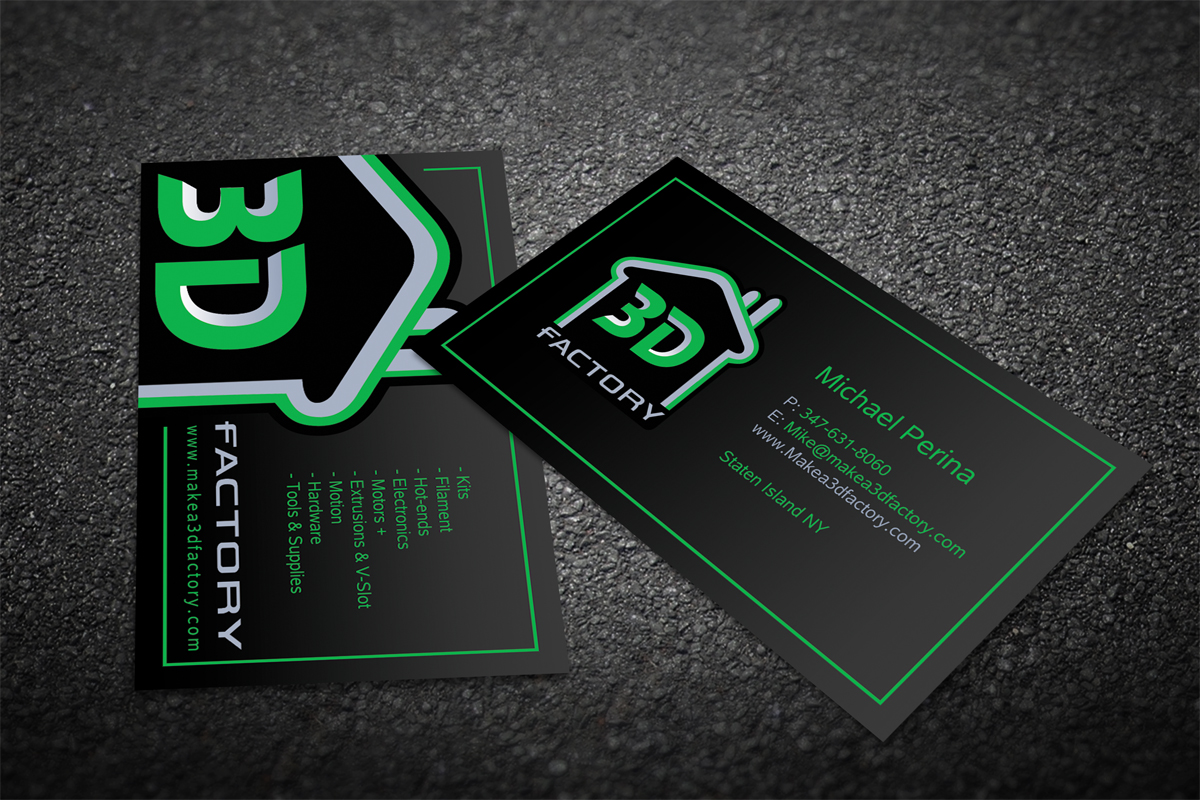 Business Card Design by diRtY.EMM for 3dfactory LLC | Design #3507726