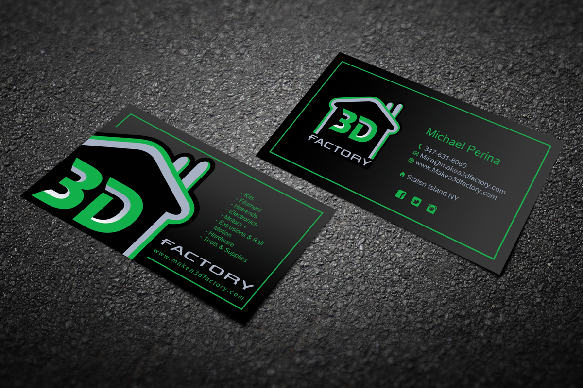 Business Card Design by diRtY.EMM for 3dfactory LLC | Design #3508657