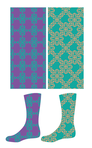 Sock 2 colour screen printing designs | Graphic Design by sdesigns