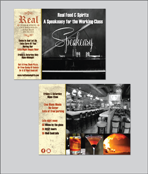 Postcard Design by green82 for Real Food & Spirits | Design: #3864884