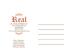 Postcard Design by magny for Real Food & Spirits | Design: #3582883