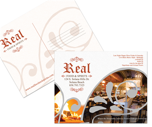 Postcard Design by Sandaru for Real Food & Spirits | Design: #3621816
