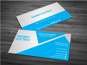 Diseño de Tarjeta de Presentación por AwsomeD para twomey electrics | Diseño: #3516318