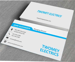 Design de Carte de Visite par AwsomeD pour twomey electrics | Design : #3516333