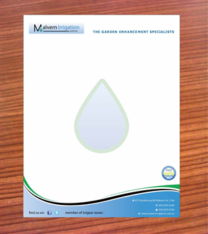 Letterhead Design by Sbss for Malvern Irrigation Supplies Pty Ltd | Design: #876167