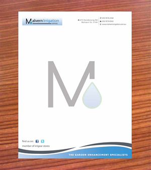 Letterhead Design by Sbss for Malvern Irrigation Supplies Pty Ltd | Design: #876168