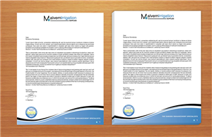 Letterhead Design by Sbss for Malvern Irrigation Supplies Pty Ltd | Design: #876304