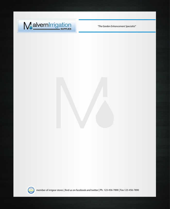 Briefkopf-Design von Sbss für Malvern Irrigation Supplies Pty Ltd | Design #877045