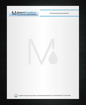 Letterhead Design by Sbss for Malvern Irrigation Supplies Pty Ltd | Design: #877045