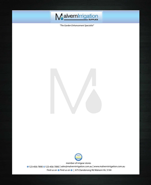 Design En-Tête par Sbss pour Malvern Irrigation Supplies Pty Ltd | Design : #878703
