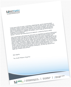 Design En-Tête par pyxlyf pour Malvern Irrigation Supplies Pty Ltd | Design : #892934