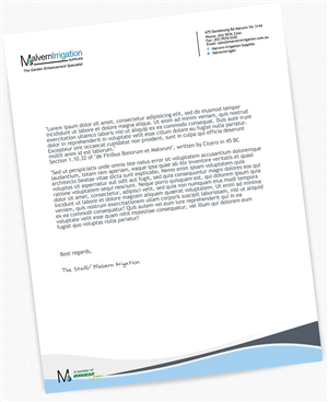 Design En-Tête par pyxlyf pour Malvern Irrigation Supplies Pty Ltd | Design : #892935
