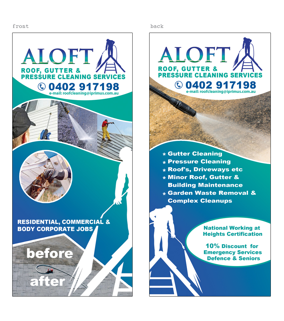 Flyer-Design von Maden für Aloft Roof, Gutter & Pressure Cleaning Services | Design #3531764