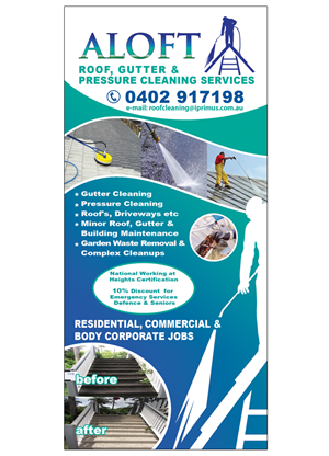Diseño de Flyer por Maden para Aloft Roof, Gutter & Pressure Cleaning Services | Diseño: #3563692