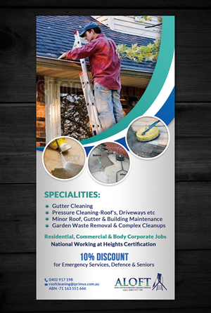 Flyer Design by ESolz Technologies for Aloft Roof, Gutter & Pressure Cleaning Services | Design #3571614