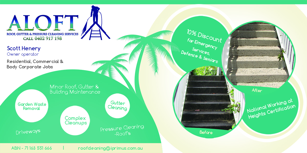 Flyer Design by Ziga for Aloft Roof, Gutter & Pressure Cleaning Services | Design #3597750