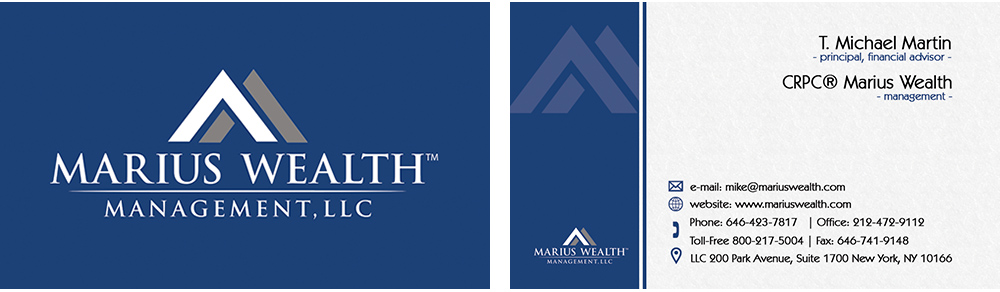 Design de Carte de Visite par Cris pour Marius Wealth Management LLC | Design #3546738