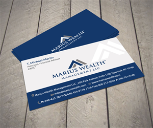 Diseño de Tarjeta de Presentación por Raman para Marius Wealth Management LLC | Diseño #3580507