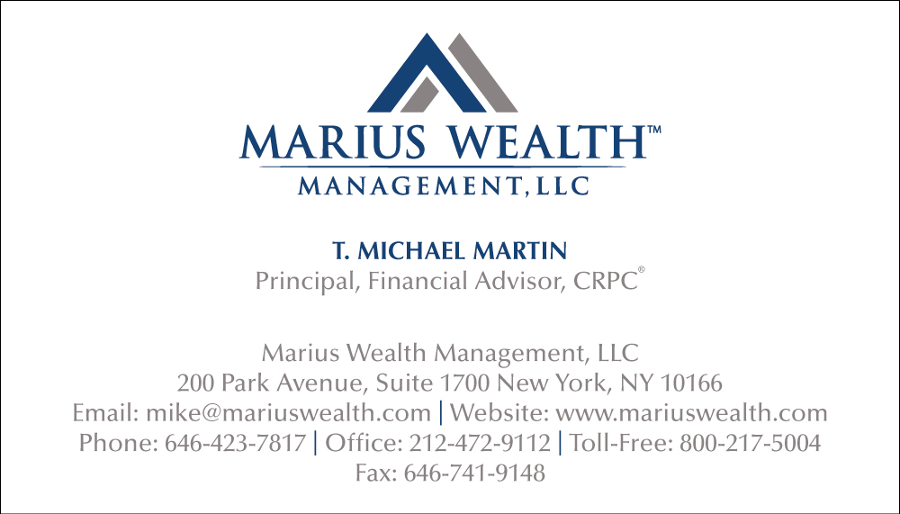 Business Card Design by aeraxeur for Marius Wealth Management LLC | Design #3553001