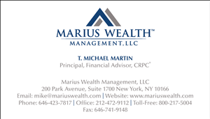 Business Card Design by aeraxeur for Marius Wealth Management LLC | Design: #3553001