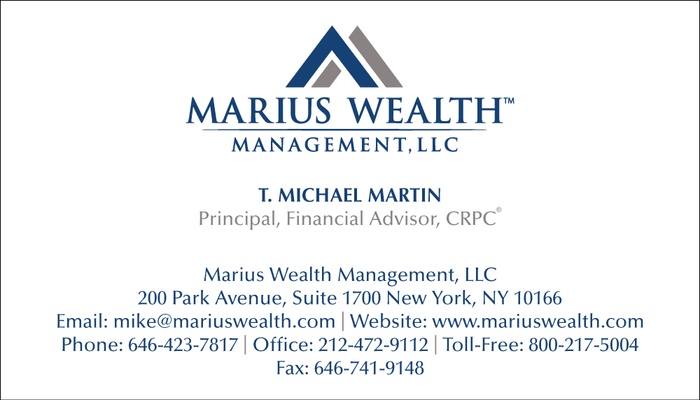 Business Card Design by aeraxeur for Marius Wealth Management LLC | Design #3553004