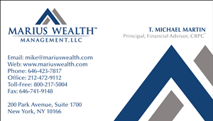 Business Card Design by aeraxeur for Marius Wealth Management LLC | Design: #3553016