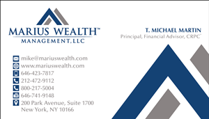 Business Card Design by aeraxeur for Marius Wealth Management LLC | Design: #3553030
