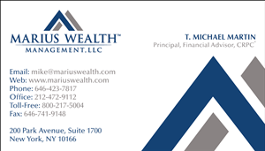 Business Card Design by aeraxeur for Marius Wealth Management LLC | Design: #3553042
