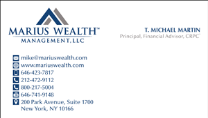 Business Card Design by aeraxeur for Marius Wealth Management LLC | Design: #3554221
