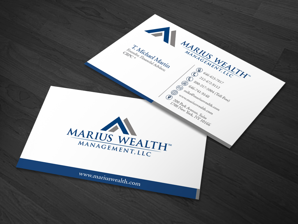 Business Card Design by kaatem for Marius Wealth Management LLC | Design #3565108