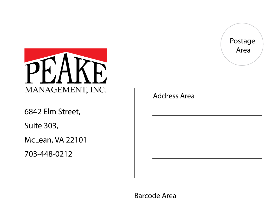 Postcard Design by sandeshnarvekar for Peake Management, Inc. | Design #3533769